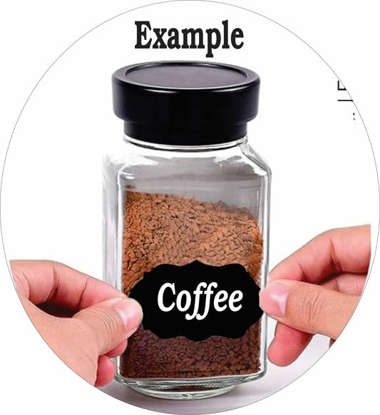 20-piece Masala Sticker Set. Each sticker includes  like Haldi, Mirch, Zeera, Dhania, and Garam Masala. Waterproof, oil-resistant, and perfect for desi kitchens.  stylish look. Ideal for plastic, glass, or steel jars.